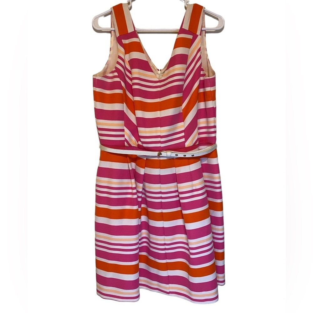 Striped Pink and Orange Sleeveless Dress